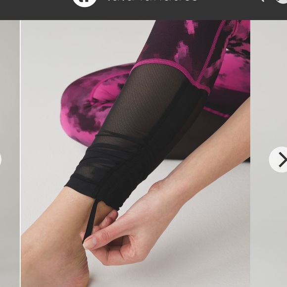 Lululemon Sweaty Endeavor Tight Blooming Pixie Raspberry Black Size 6 - Picture 6 of 16